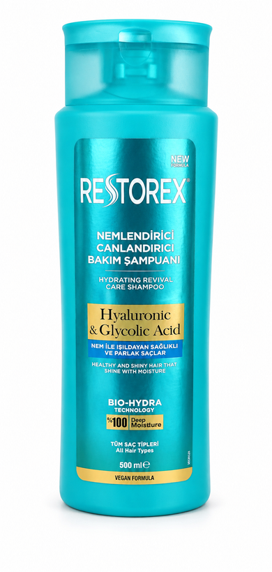 شامپو رستورکس Hyaluronic & Glycolic Acid حجم 500 میل
