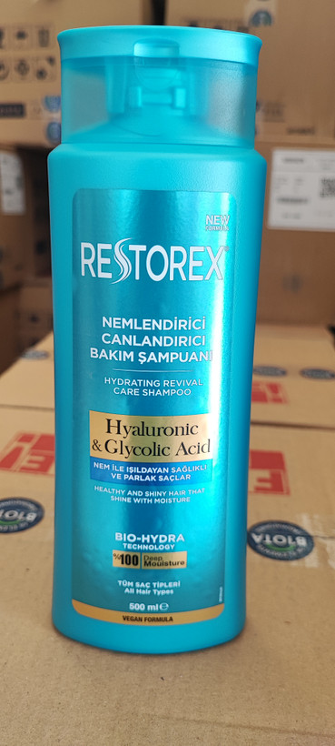 شامپو رستورکس Hyaluronic & Glycolic Acid حجم 500 میل