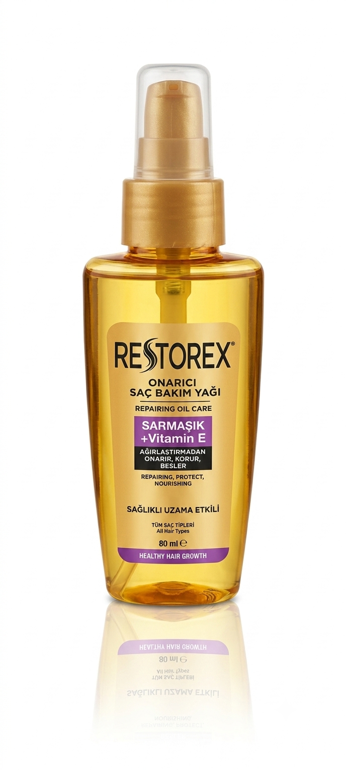 روغن ترمیم‌کننده و تقویت‌کننده موهای آسیب‌دیده Restorex (حاوی عصاره عشقه و ویتامین E) حجم 80 میلی لیتر