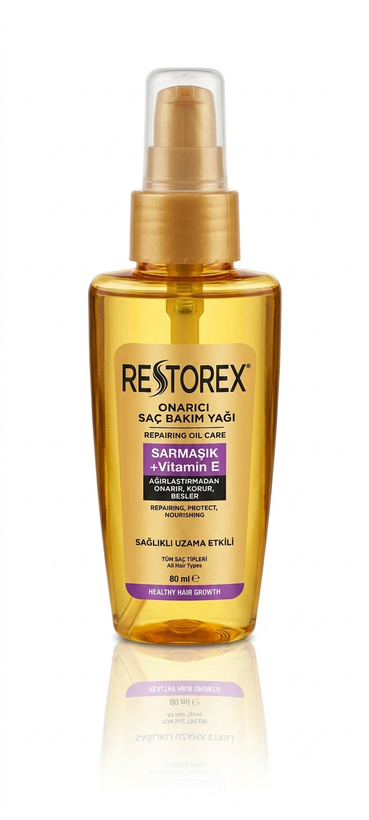 روغن ترمیمکننده و تقویتکننده موهای آسیبدیده Restorex (حاوی عصاره عشقه و ویتامین E) حجم 80 میلی لیتر