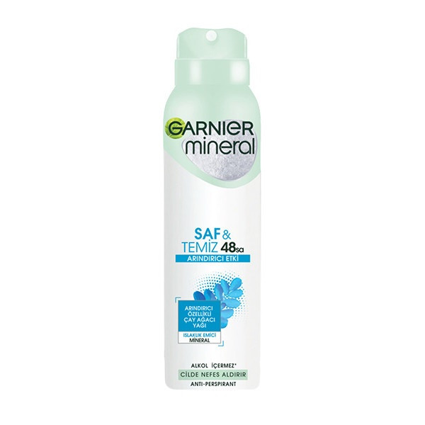 اسپری ضد تعریق گارنیر مینرال GARNIER mineral حجم 150 میل محافظت 48 تا 72 ساعته در مدل های مختلف