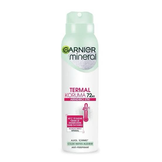 اسپری ضد تعریق گارنیر مینرال GARNIER mineral حجم 150 میل محافظت 48 تا 72 ساعته در مدل های مختلف